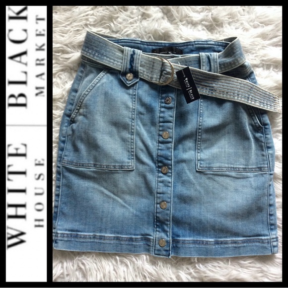 🔥SALE🔥 NWT WHBM Belted Denim Skirt - Picture 5 of 7